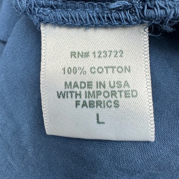 Xirena Size Large Blue Woven Cotton Collared Button Front Blaine Top - Picture 7 of 9